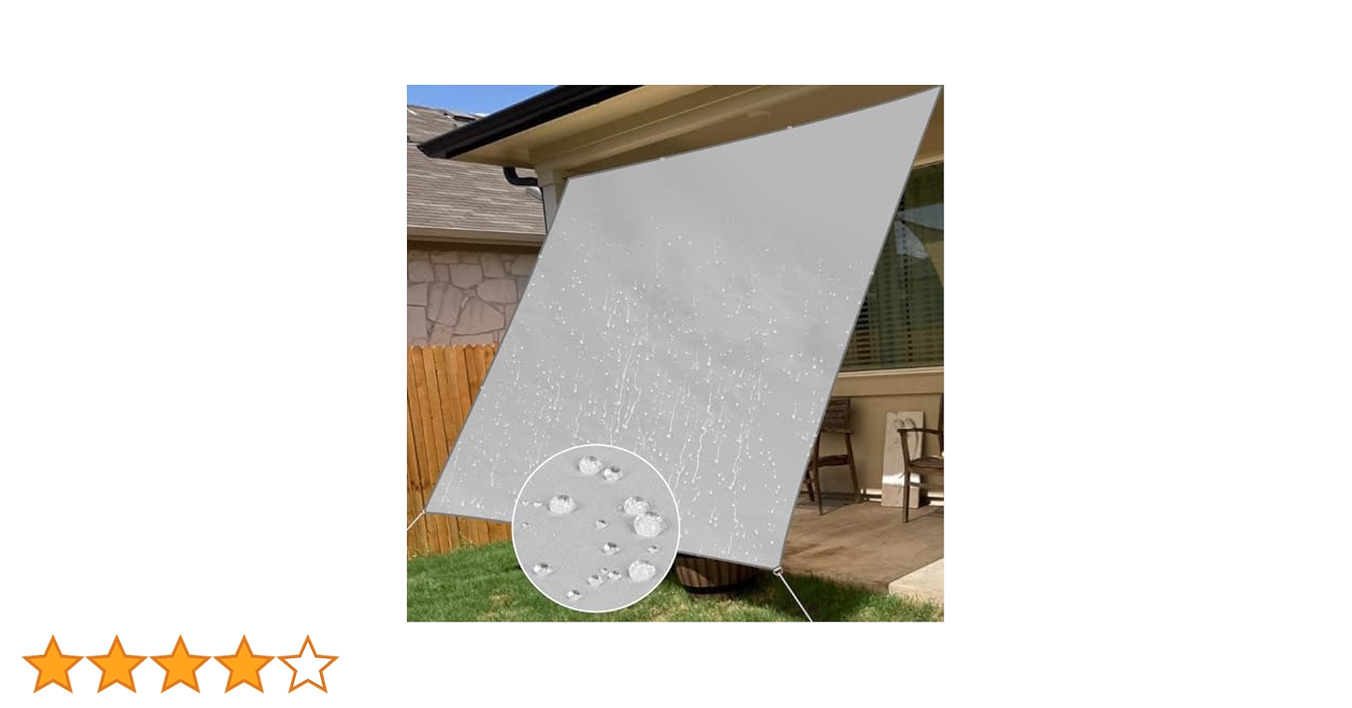 ⭐️匿名配送⭐️XiaZ 撥水シェードオーニング 固定ロープ付　モカ色3×4Ｍサイズ Amazon.co.jp: XiaZ 雨よけ 日除けシェード オーニング ベランダ